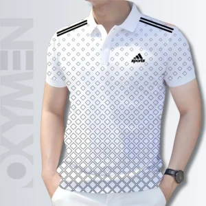 White And Light Grey Color Polo Shirt For Men