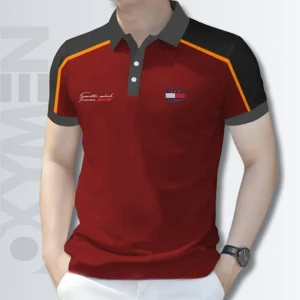Persian Plum And Grey Color Polo Shirt For Men