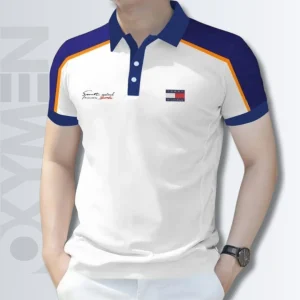 Cream and Midnight Blue Color Polo Shirt For Men