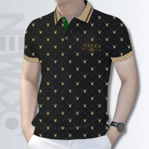 Black And Gold Color Polo Shirt For Men