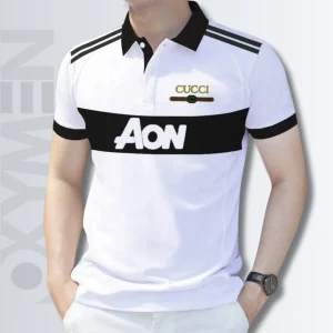 White And Black Color Polo Shirt For Men