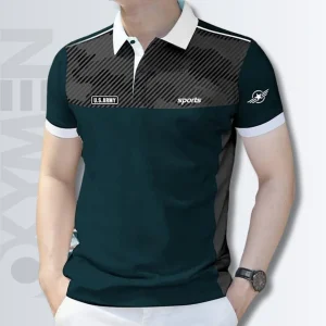Dark Jungle Green Color Polo Shirt For Men