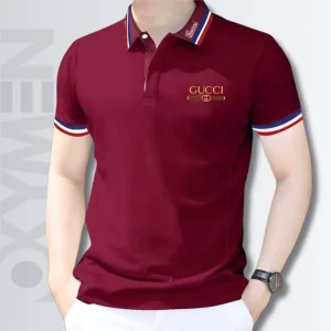 Dark Scarlet Color Polo Shirt For Men