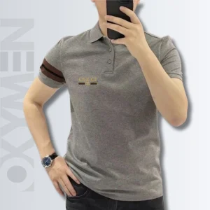 Dim Grey Color Polo Shirt For Men