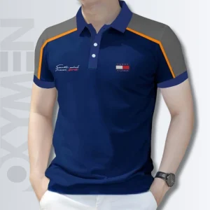 Oxford And Grey Color Polo Shirt For Men