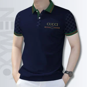 Oxford Blue And Green Color Polo Shirt For Men