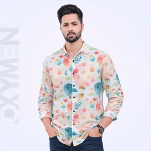 Printed Casual Shirt for Men | Full Sleeve Regular Fit | Comfortable Everyday Wear