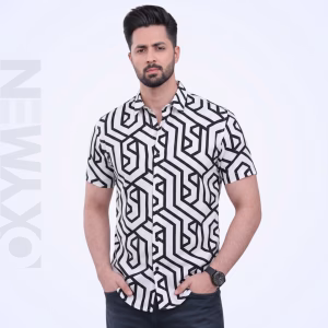 Printed Casual Shirt for Men | Short Sleeve Regular Fit | Comfortable Everyday Wear